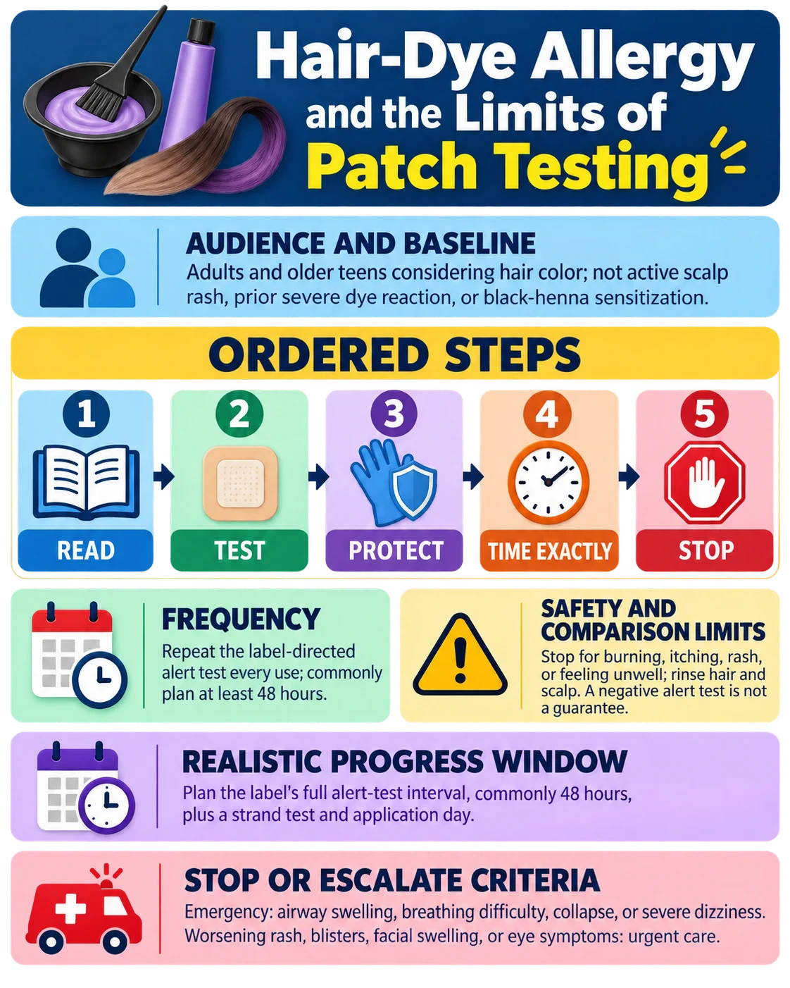 Hair-Dye Allergy and the Limits of Patch Testing technical infographic