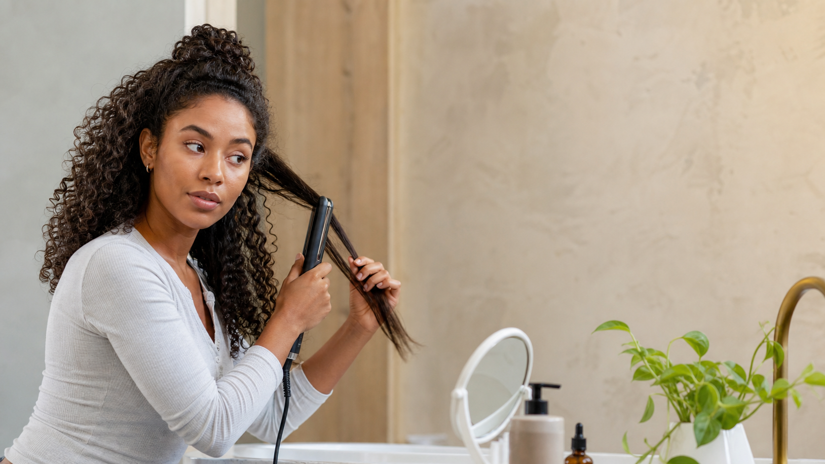 A lower-heat hair styling routine with realistic technique
